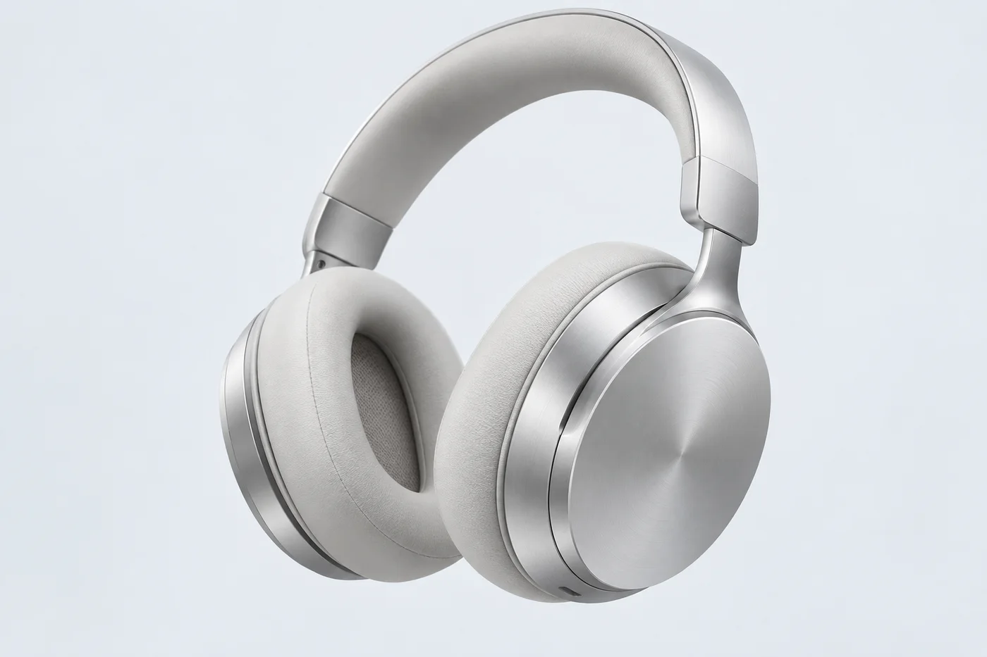 Form 01 silver over-ear headphones with softly cushioned ear cups