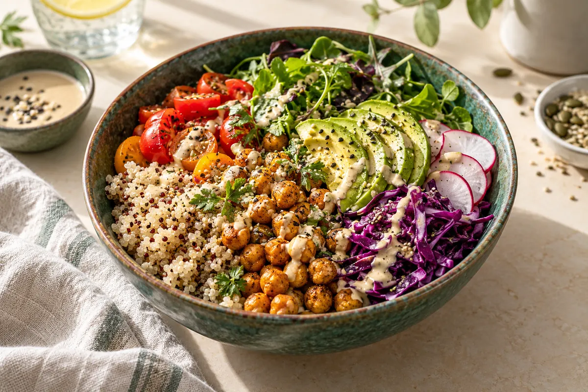 Vibrant gourmet vegan bowl